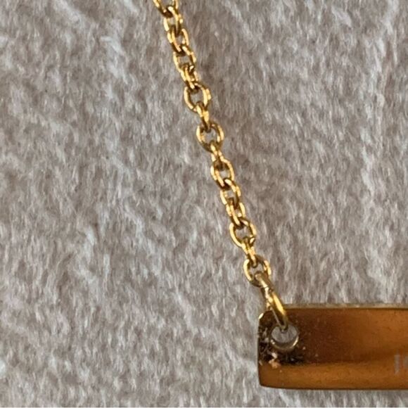 Jook Nona "Inspire"Gold Bar Necklace Dainty Inspirational 18K Gold-Plated 17.5"L - Picture 6 of 13